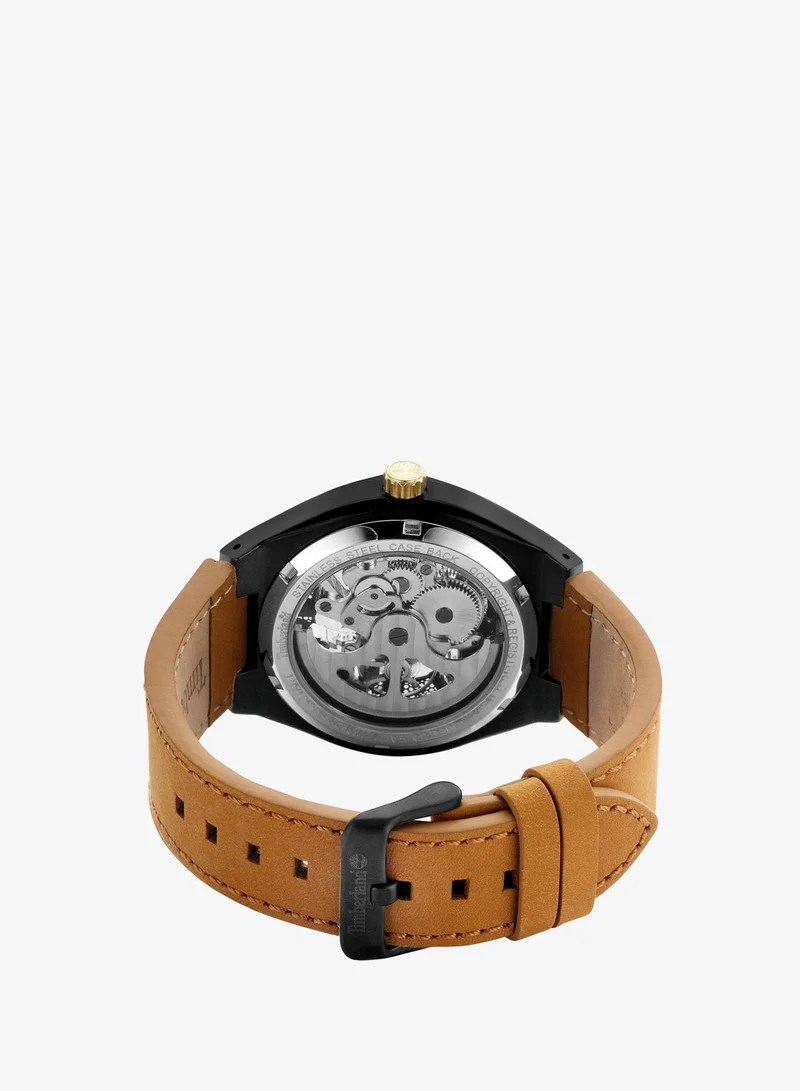 Timberland Black Alburgh Men's Watch Analog Black Dial Tan Leather Strap for Men | Best Price UAE