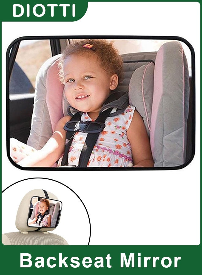 ديوتي مرآة سيارة للأطفال مقاومة للكسر، مناسبة للمقعد الخلفي، رؤية واضحة وواسعة، قابلة للتعديل بزاوية 360 درجة، ومُختبرة ضد التصادم، لمراقبة آمنة للرضع والأطفال الصغار. - Image 1