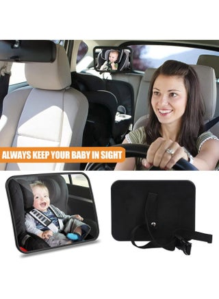 Shatterproof Baby Car Mirror for Rear-Facing Seat, Wide Clear View, 360° Adjustable, Crash-Tested Backseat Mirror for Safe Infant & Toddler Monitoring - view 4