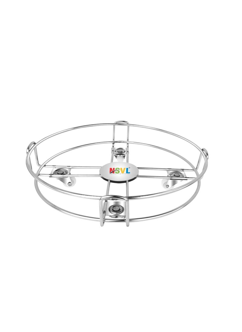NSVL Nsvl Heavy Strong Stainless Steel Cylinder Trolley with Wheels Gas TrollyLPG Cylinder Stand Gas Cylinder Trolley  - Image 1