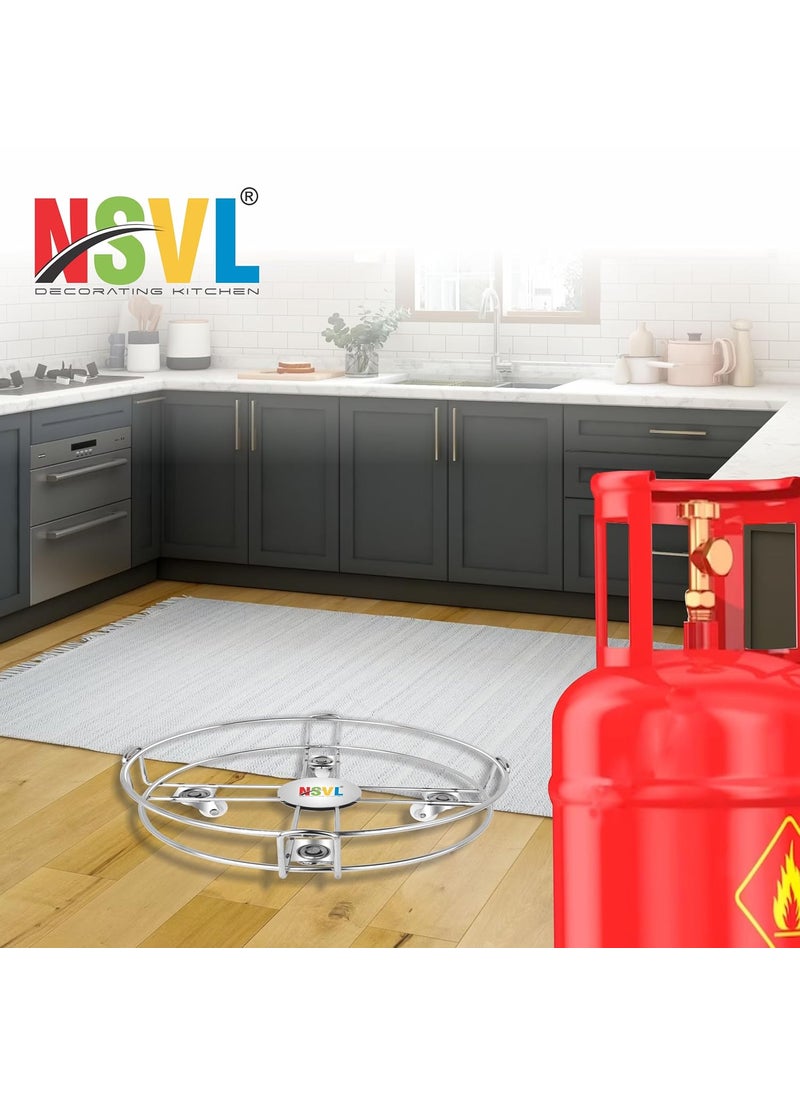NSVL Nsvl Heavy Strong Stainless Steel Cylinder Trolley with Wheels Gas TrollyLPG Cylinder Stand Gas Cylinder Trolley  - Image 5