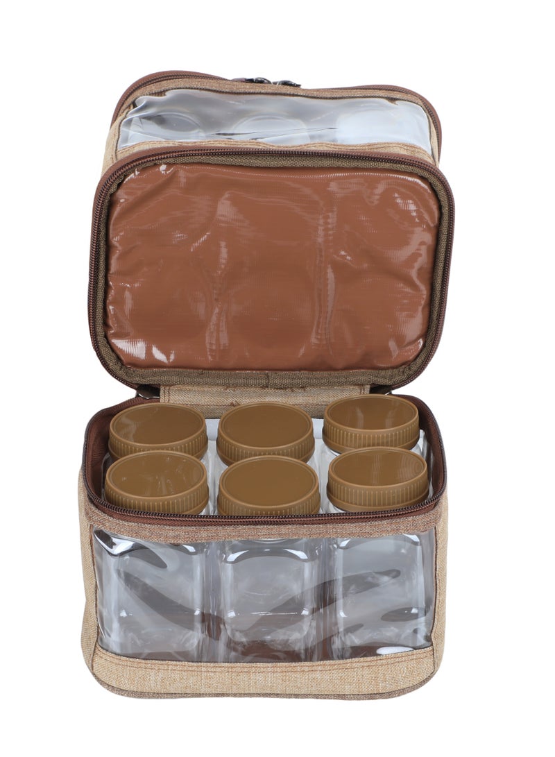 ALGHAFA Spice box bag, 12 pieces, capacity 350 ml, wooden color, from Al Ghafa  - Image 4