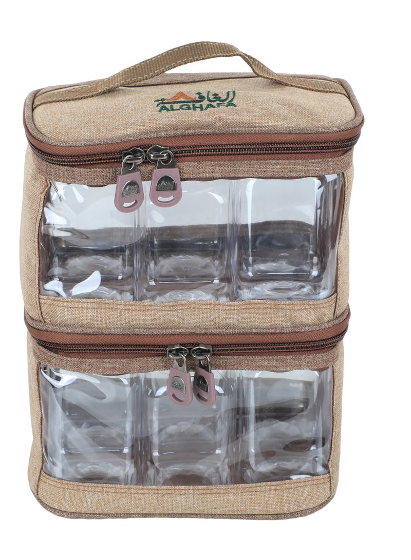 ALGHAFA Spice box bag, 12 pieces, capacity 350 ml, wooden color, from Al Ghafa  - Image 3