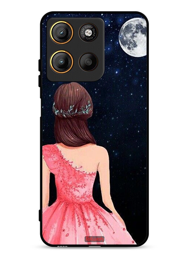 Tolwak Motorola Moto G15 Protective Case Cover Girl And Moon Art