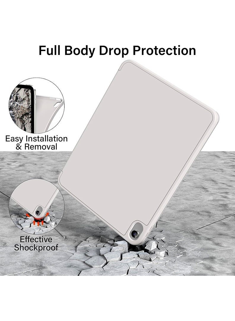 ELTRAZONE Slim Smart Case for iPad Air 11 Inch (M4 2026/ M3 2025/ M2 2024) Lightweight Slim Trifold Cover with Pencil Holder, Soft TPU Back, Auto Wake Sleep, Shockproof Protective Tablet Case - Grey - Image 4