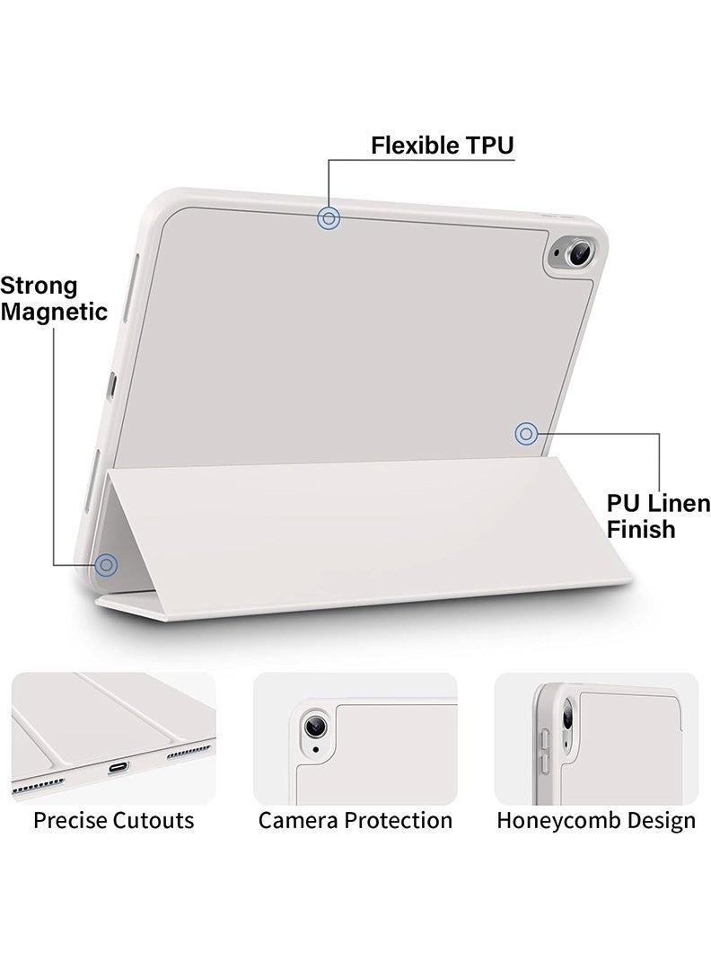 ELTRAZONE Slim Smart Case for iPad Air 11 Inch (M4 2026/ M3 2025/ M2 2024) Lightweight Slim Trifold Cover with Pencil Holder, Soft TPU Back, Auto Wake Sleep, Shockproof Protective Tablet Case - Grey - Image 3