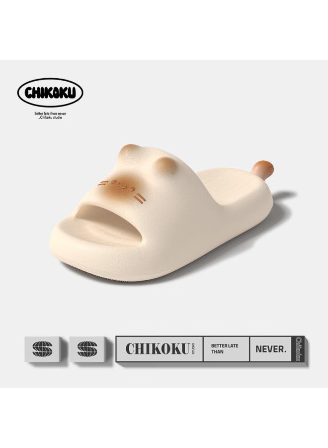 Chikoku Cute Cat Slippers For Women, Summer New Style Indoor Home Thick-soled Cartoon Outdoor Sandals - Image 1
