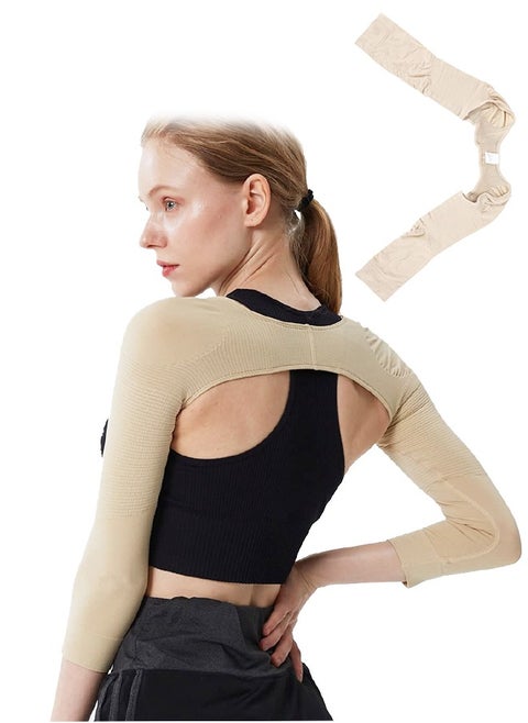 Arm Slimming Sleeve Elastic Arm Shoulder Upper Arm Compression Wrap Shaper Tops Back Corrector for Women