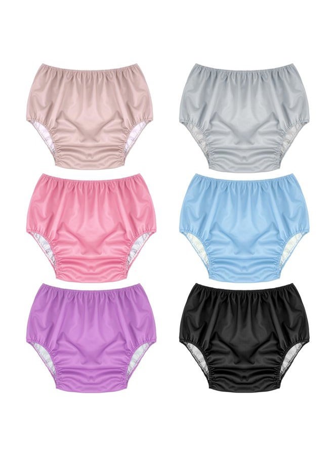 Breathffy 6 Pcs Adult Leakproof Incontinence Underwear for Women Men Pull on Cover Pant Washable Underpants Reusable Plastic Diaper Covers for Disabled, Elderly, Postpartum (Mixed Colors,X-Large) - Image 1
