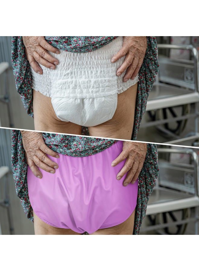 Breathffy 6 Pcs Adult Leakproof Incontinence Underwear for Women Men Pull on Cover Pant Washable Underpants Reusable Plastic Diaper Covers for Disabled, Elderly, Postpartum (Mixed Colors,X-Large) - Image 3