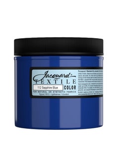 Jacquard Fabric Paint For Clothes 8 Oz Textile Color Sapphire Blue Leaves Fabric Soft Permanent And Colorfast Professional Quality Paints Made In Usa Holds Up Exceptionally Well To Washing  - Image 1