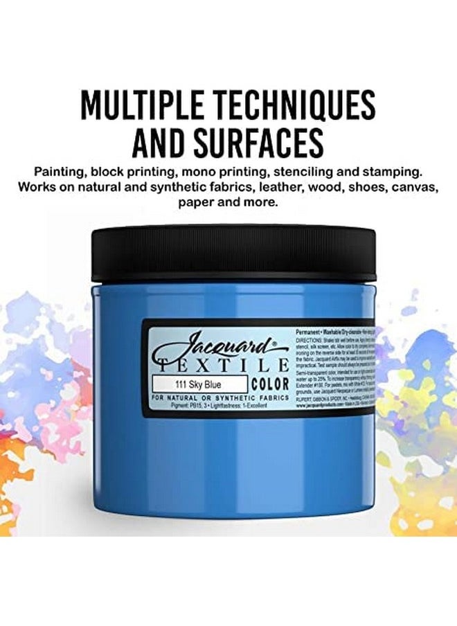 Jacquard Fabric Paint For Clothes 8 Oz Textile Color Sapphire Blue Leaves Fabric Soft Permanent And Colorfast Professional Quality Paints Made In Usa Holds Up Exceptionally Well To Washing  - Image 5