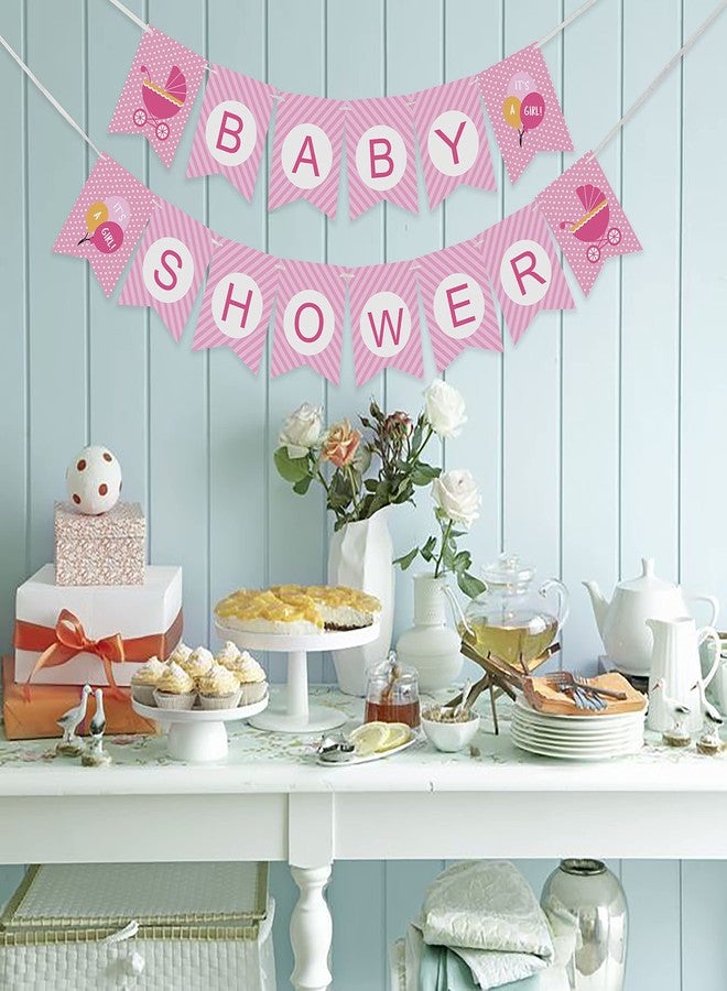 Inkdotpot Ready to Hang, Girl Baby Shower Birthday Bunting, Pre Strung Polka Dot & Bow Theme Baby Shower Decorations, Bunting Banner Flags - Image 5