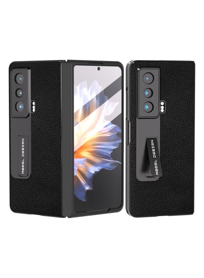 S-TOP Case For Honor Magic Vs ABEEL Integrated Black Edge Genuine Leather Mino Phone Case with Holder - Image 1