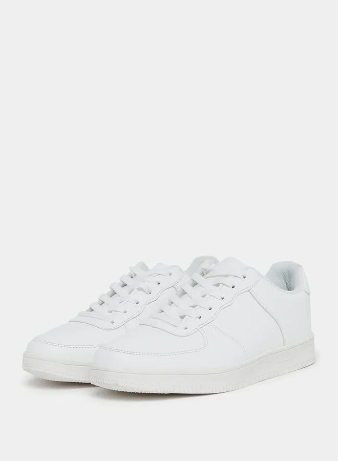 Styli Monochrome Lace Up Sneakers
