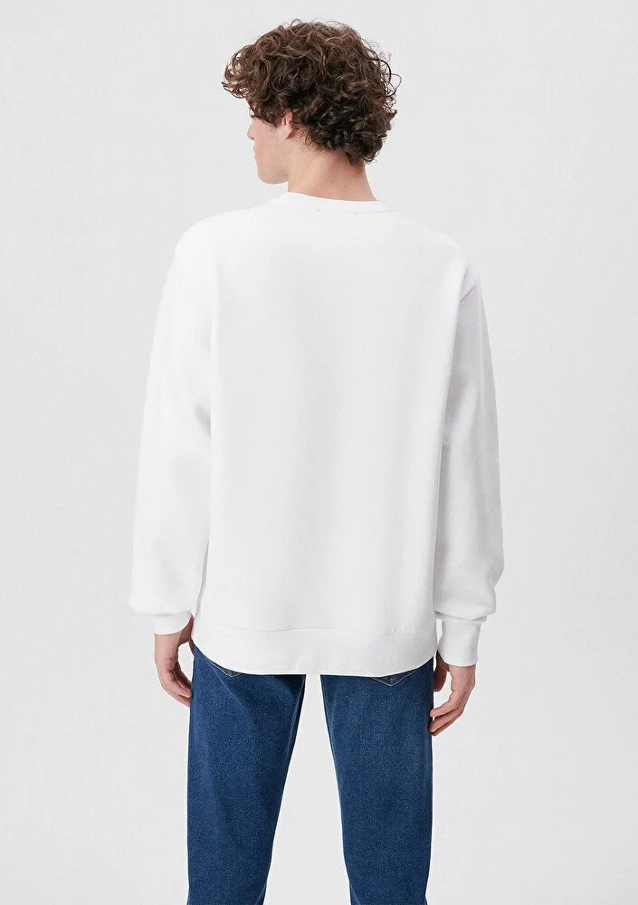 MAVI Blue Men's Miav Printed White Sweatshirt 0610925-620