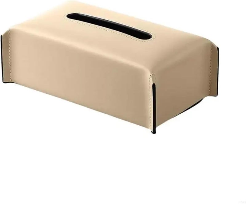 Leather Tissue Box Decorative PU Leather Tissue Box Moisture Proof Paper Towel Holder Elegant Napkin for Living Room Tabletop for Tabletop Bathroom Car Office(1pcs) - Image 1