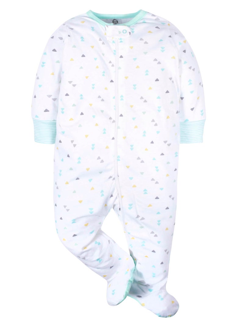 Gerber Unisex Baby 4 Pack Sleep 'N Play Footie Animals Green Preemie - Image 3