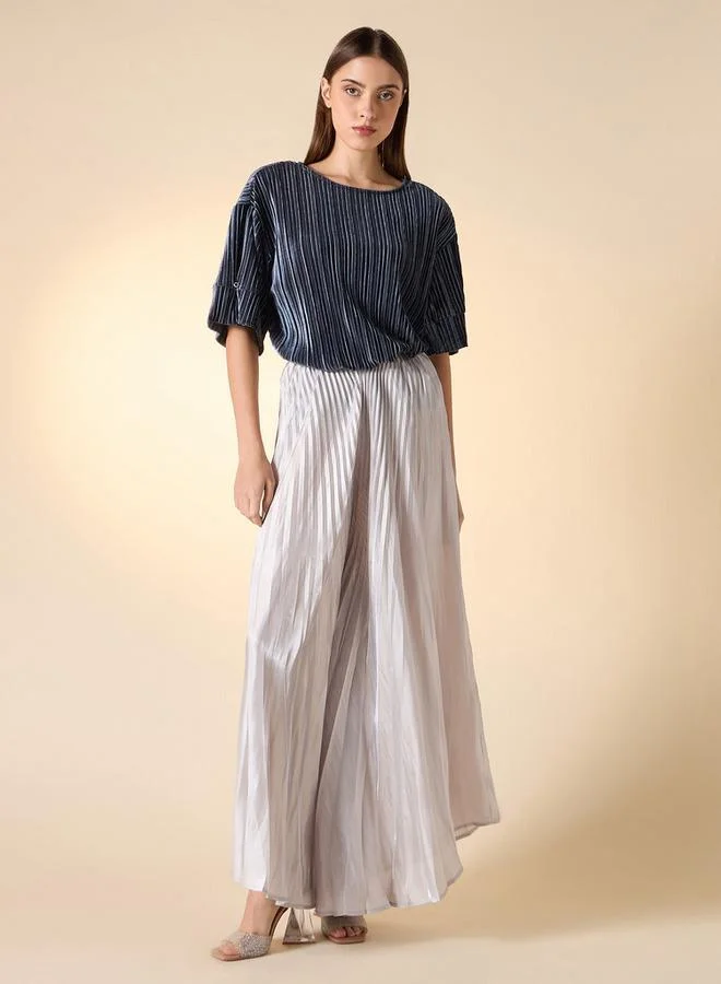Iconic Iconic Pleated Palazzo Pants with Flexi Waist
