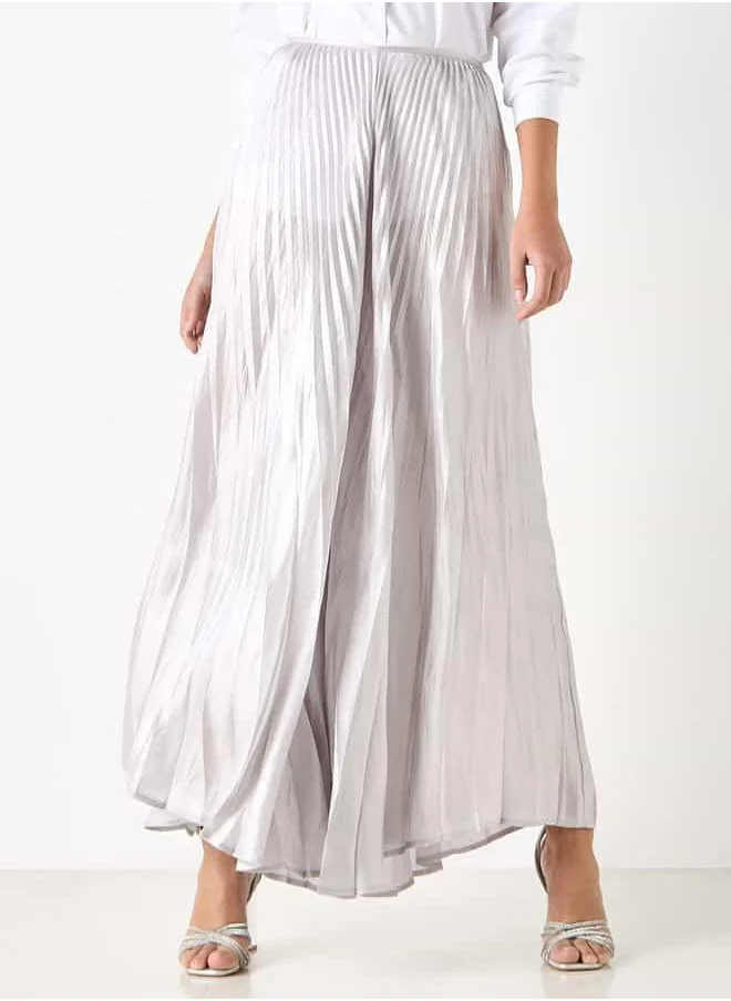 Iconic Iconic Pleated Palazzo Pants with Flexi Waist