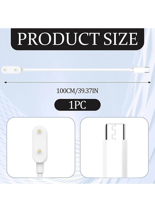 دبليو أف أف أو كابل شاحن منفذ USB Type-C بطول 1 متر متوافق مع ساعة هواوي فيت / فيت 2 / فيت ميني - هواوي باند 7 / 7 NFC / 6/6 برو - هواوي 4X / 4Pro - ساعة هونر ES - كابل شحن ساعة ذكية Honor Band 6 - حماية من تيار الجهد الزائد - كابل شحن عالمي للساعة الذكية - سلك شحن مغناطيسي بديل للساعة الذكية - أبيض 3.3 قدم - Image 2
