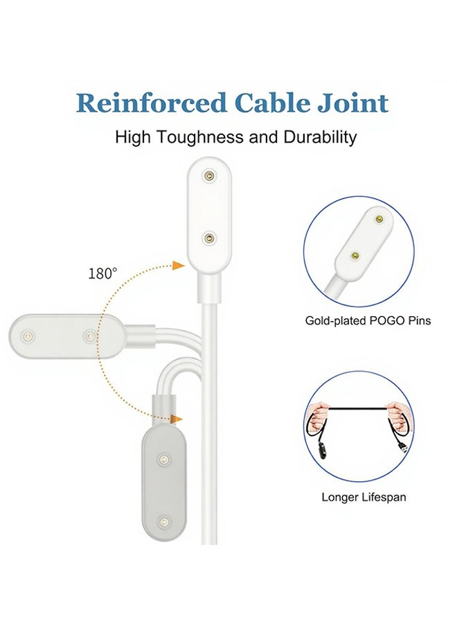 دبليو أف أف أو كابل شاحن منفذ USB Type-C بطول 1 متر متوافق مع ساعة هواوي فيت / فيت 2 / فيت ميني - هواوي باند 7 / 7 NFC / 6/6 برو - هواوي 4X / 4Pro - ساعة هونر ES - كابل شحن ساعة ذكية Honor Band 6 - حماية من تيار الجهد الزائد - كابل شحن عالمي للساعة الذكية - سلك شحن مغناطيسي بديل للساعة الذكية - أبيض 3.3 قدم - Image 4