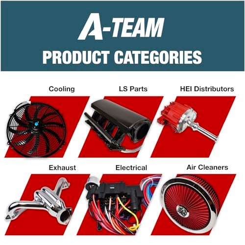 A-Team Performance فلتر هواء جسم الخانق عالي التدفق الأسود من A-Team Performance - 14" × 3" دائري - قابل للغسل وإعادة الاستخدام - مجموعة فلتر هواء كربوريتر بتدفق كامل مع صمولة جناح - متوافق مع شيفروليه، جي إم سي وفورد - Image 5