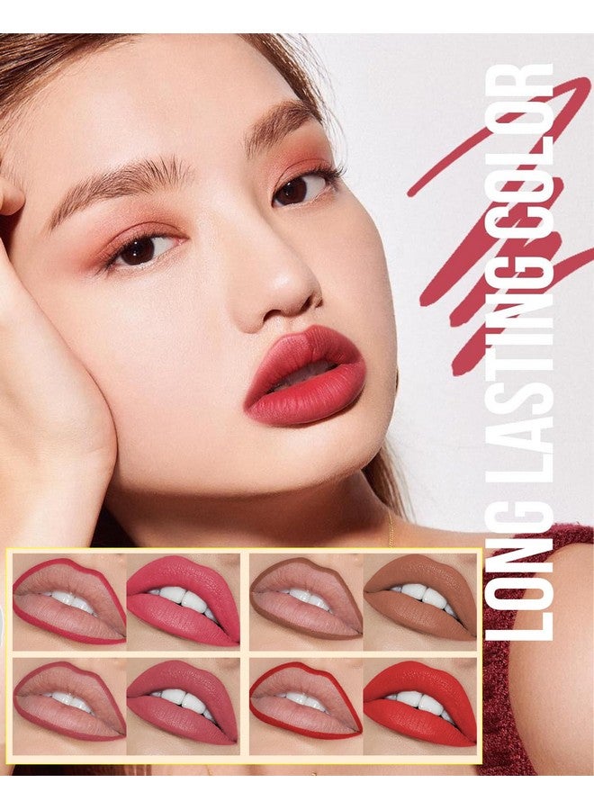 LYSdefeu Lip Stain Marker Pen Set-4 Pcs Hydrating Lip Stain Liquid Lip Liner Pencil Kit,Longlasting Waterproof Smudgeproof Matte Color Look Finish,Precise Chisel Tip Smooth,Christmas Makeup Gift for Women Girl - Image 2