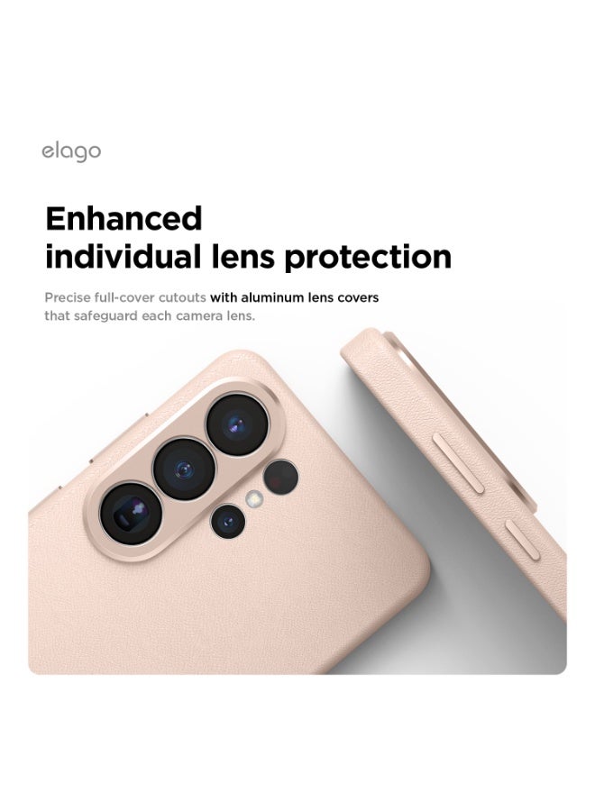 Elago حافظة جلدية مغناطيسية لهاتف سامسونج جالاكسي S26 ألترا (2026) [متوافقة مع MagSafe] غلاف جلد نباتي مع حماية من 5 طبقات، مقاومة للصدمات - وردي - Image 4