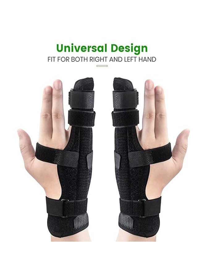 Hand Brace with Finger Support Finger Brace Pinky Finger Splint Brace Boxing Fracture Splint Two Finger Splint Boxer Finger Brace for Wrist and Hand, Metacarpal Splint for 4th or 5th Finger (Large)