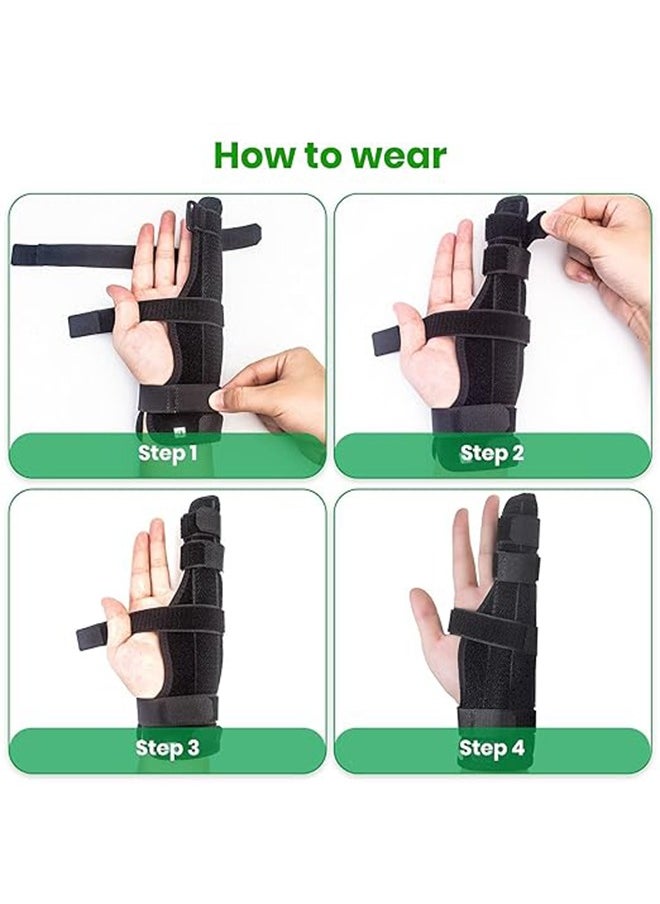 Hand Brace with Finger Support Finger Brace Pinky Finger Splint Brace Boxing Fracture Splint Two Finger Splint Boxer Finger Brace for Wrist and Hand, Metacarpal Splint for 4th or 5th Finger (Large)