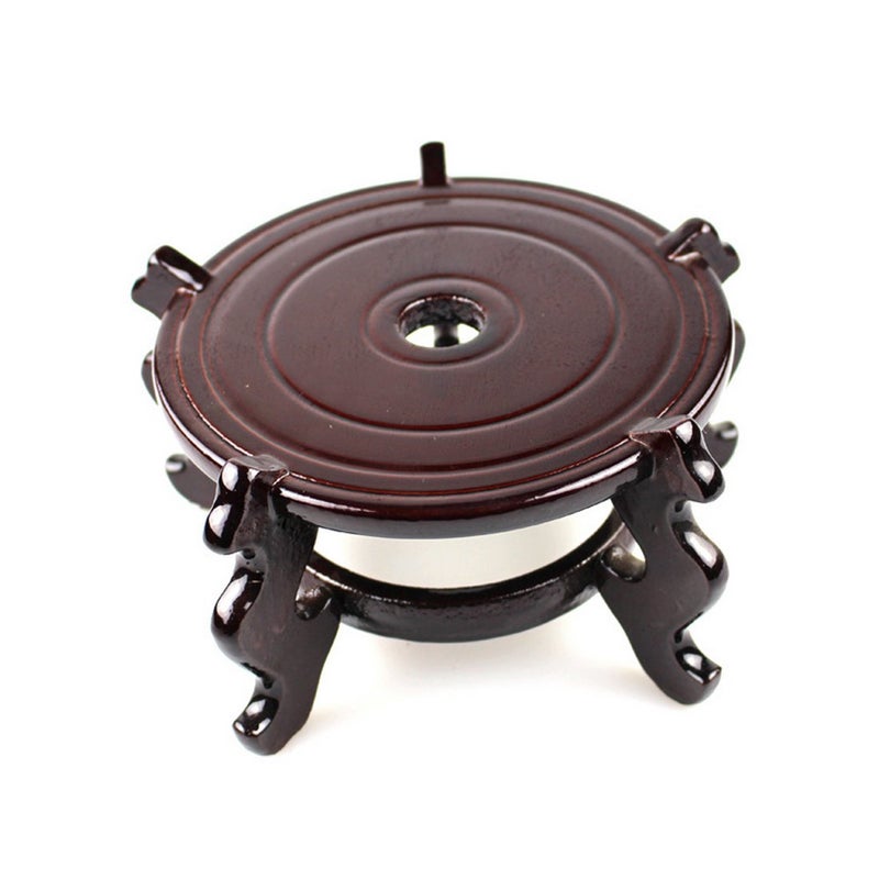 fengshuisale Feng Shui Chinese Wooden Fishbowl Planter Display Stand 6 Inch - Image 1