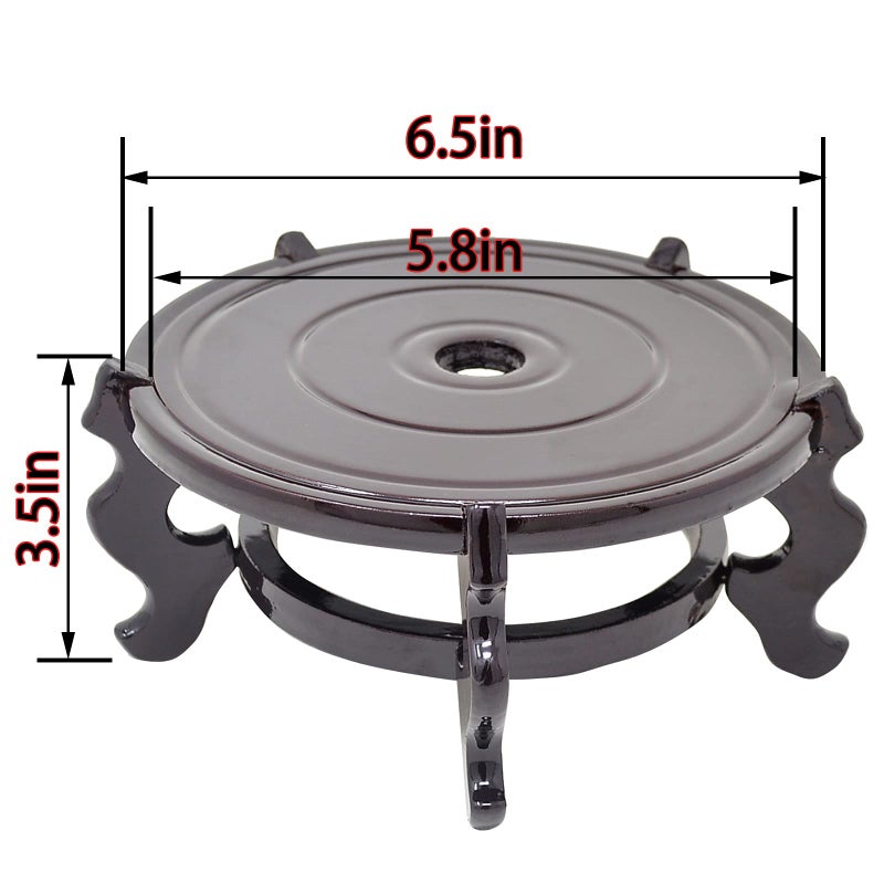 fengshuisale Feng Shui Chinese Wooden Fishbowl Planter Display Stand 6 Inch - Image 2