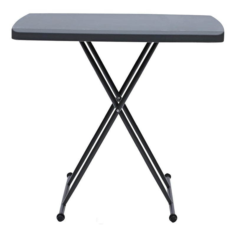 ICEBERG Small Camping Personal Folding Table, Heavy Duty Utility Table, Adjustable Height, Charcoal, 19.5” L x 30” W x 28" H - Image 1