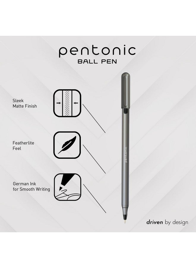 Pentonic Ballpoint Pens 25 Count Black Colored Ink 1.0 Mm Medium Point Smooth Writing For Journaling & Note Taking (Pen12128) - Image 2