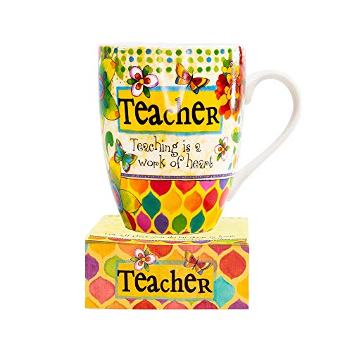 Divinity Boutique Ceramic Mug Mug Note Stack Teacher 12 ounce