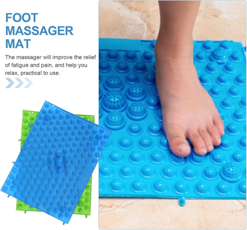 LABRIMP Foot Acupressure Massage Mat 2pcs Thick Large Acupoint Stimulation Pads for Foot Care and Relief Green and Blue for Relaxation and Circulation - Image 3