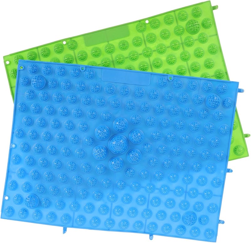 LABRIMP Foot Acupressure Massage Mat 2pcs Thick Large Acupoint Stimulation Pads for Foot Care and Relief Green and Blue for Relaxation and Circulation - Image 1