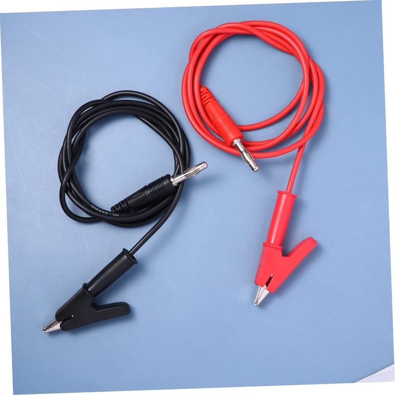 PartyKindom سلك اختبار منفذ الموز الأحمر والأسود مع مشبك التمساح للاستخدام في المختبرات الكهربائية - Image 4