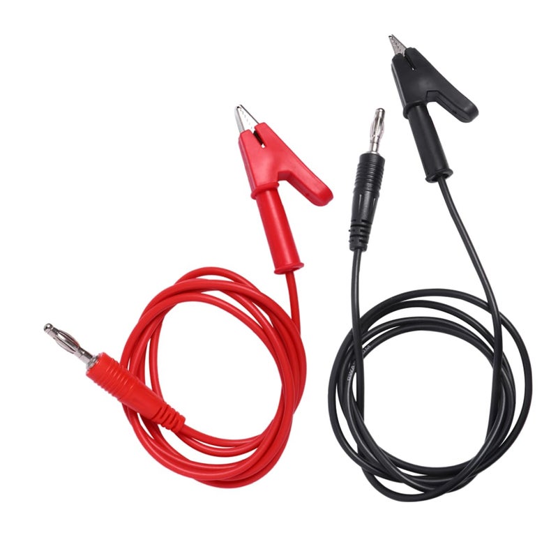 PartyKindom سلك اختبار منفذ الموز الأحمر والأسود مع مشبك التمساح للاستخدام في المختبرات الكهربائية - Image 1