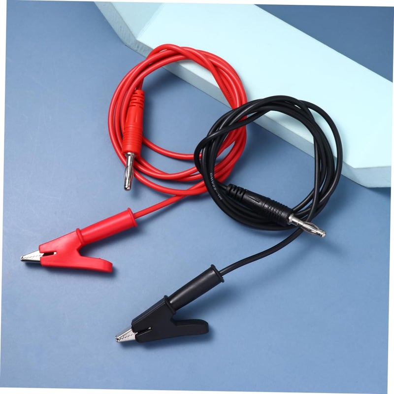 PartyKindom سلك اختبار منفذ الموز الأحمر والأسود مع مشبك التمساح للاستخدام في المختبرات الكهربائية - Image 3