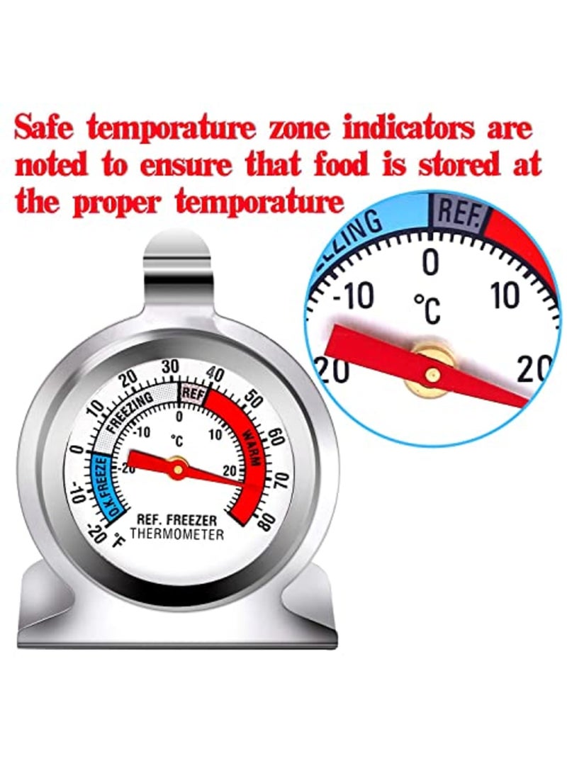 Luckam Fridge Thermometer, 4 Pack Refrigerator Thermometer Classic Series Large Dial Temperature Thermometer with Hanging Hook and Retractable Stand for Freezer - Image 4