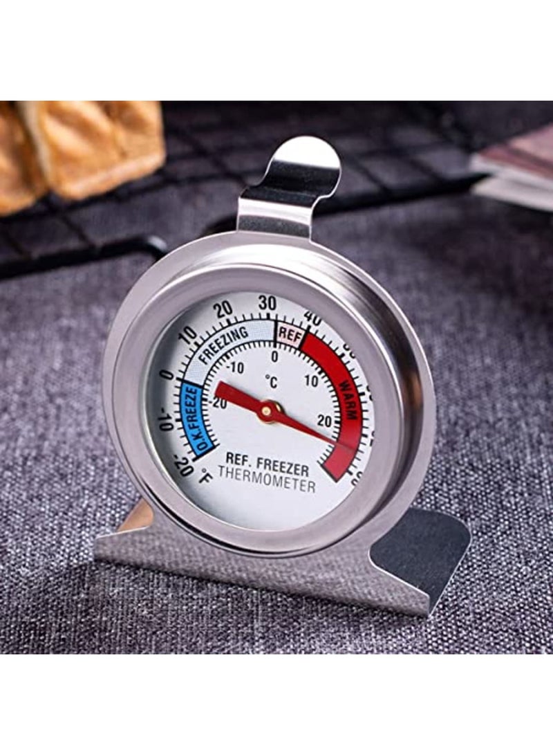 Luckam Fridge Thermometer, 4 Pack Refrigerator Thermometer Classic Series Large Dial Temperature Thermometer with Hanging Hook and Retractable Stand for Freezer - Image 2