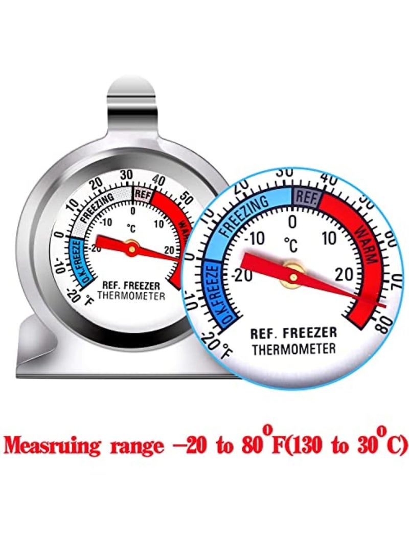 Luckam Fridge Thermometer, 4 Pack Refrigerator Thermometer Classic Series Large Dial Temperature Thermometer with Hanging Hook and Retractable Stand for Freezer - Image 3
