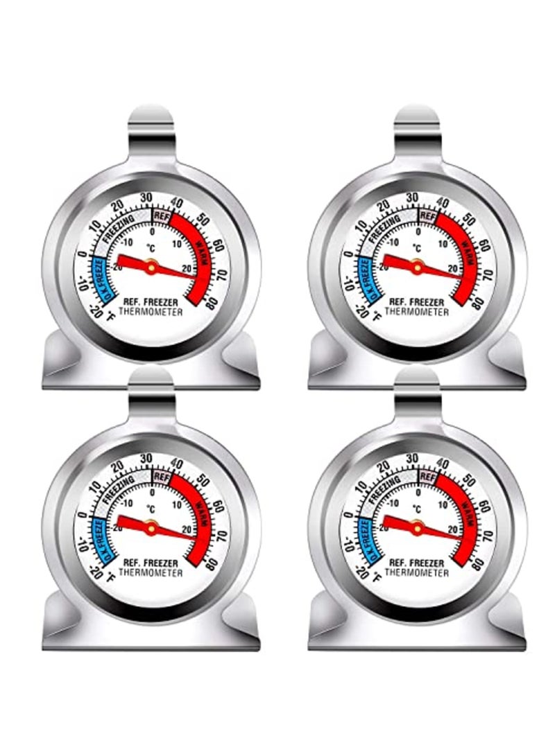 Luckam Fridge Thermometer, 4 Pack Refrigerator Thermometer Classic Series Large Dial Temperature Thermometer with Hanging Hook and Retractable Stand for Freezer - Image 1