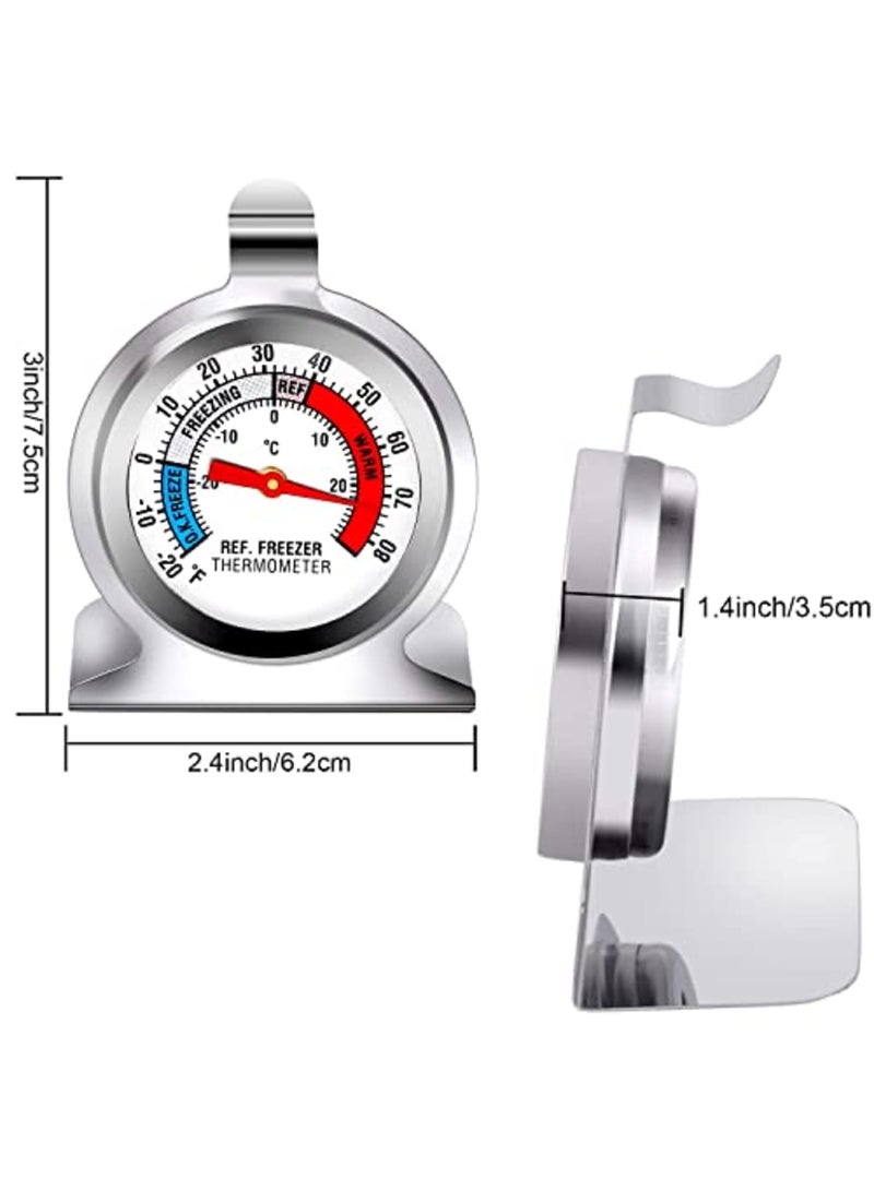 Luckam Fridge Thermometer, 4 Pack Refrigerator Thermometer Classic Series Large Dial Temperature Thermometer with Hanging Hook and Retractable Stand for Freezer - Image 5
