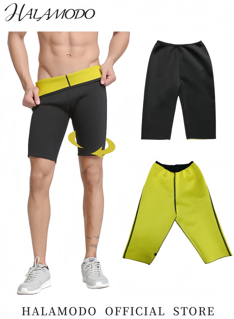 HALAMODO Sauna Sweat Pants High Waist Slimming Shorts Compression Thermo Workout Exercise Body Shaper Thigh Sauna Suit for Men Women - Image 3