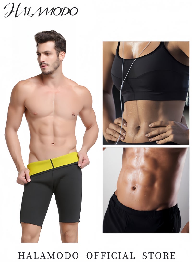 HALAMODO Sauna Sweat Pants High Waist Slimming Shorts Compression Thermo Workout Exercise Body Shaper Thigh Sauna Suit for Men Women - Image 2
