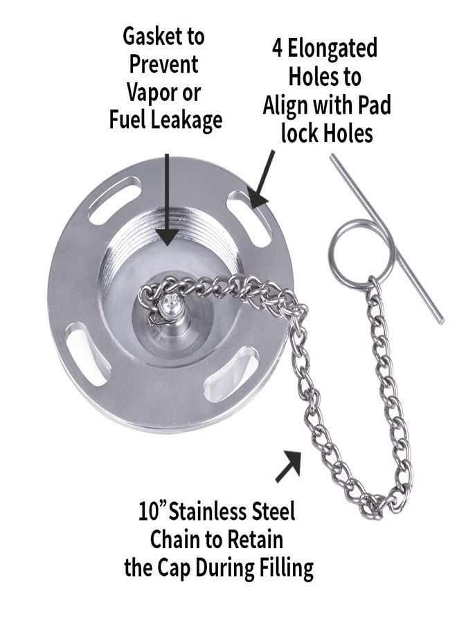 CNRAQR Aluminum 2" Male Non-Vented Fuel Cap with Combination Lock for Transfer & Auxiliary Tanks, Prevents Theft & Vandalism - Image 5