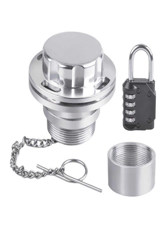 CNRAQR Aluminum 2" Male Non-Vented Fuel Cap with Combination Lock for Transfer & Auxiliary Tanks, Prevents Theft & Vandalism - Image 1